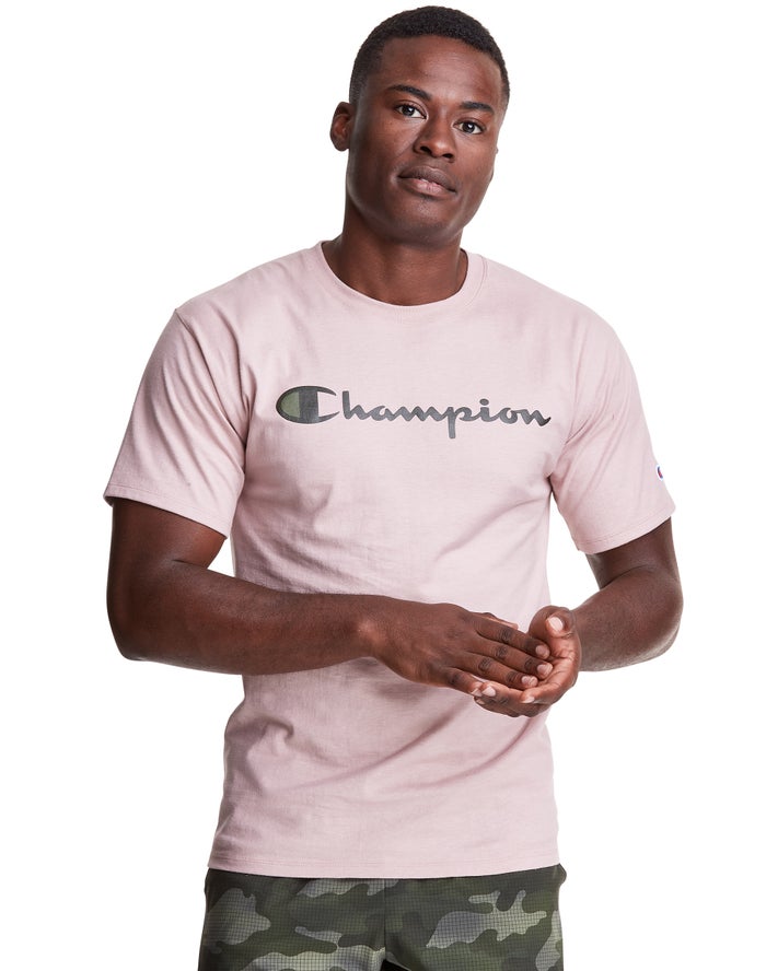 Tricou Champion Classic Jersey Script Logo Barbati Roz - Romania LUENFGQ-76